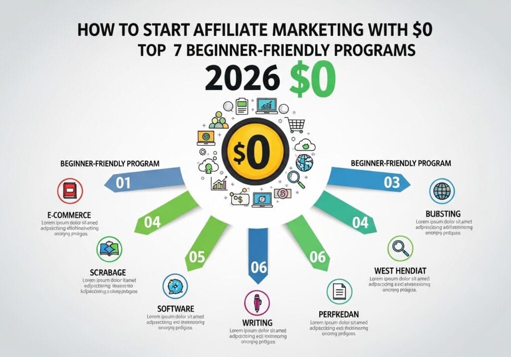 How to Start Affiliate Marketing with $0 in 2026: Top 7 Beginner-Friendly Programs