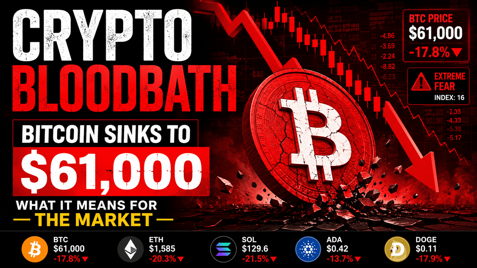 Bitcoin Sunk to $61,000 during a major crypto market crash in 2026
